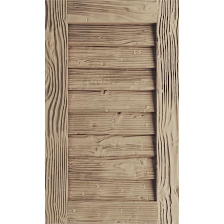 Timberthane Sandblasted Vertical Faux Wood Non-Functional Gable Vent, Primed Tan, 14W X 45H